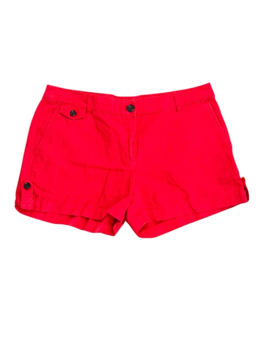 MNG by Mango Casual Linen Collection Scarlet Red Linen Shorts Size 10